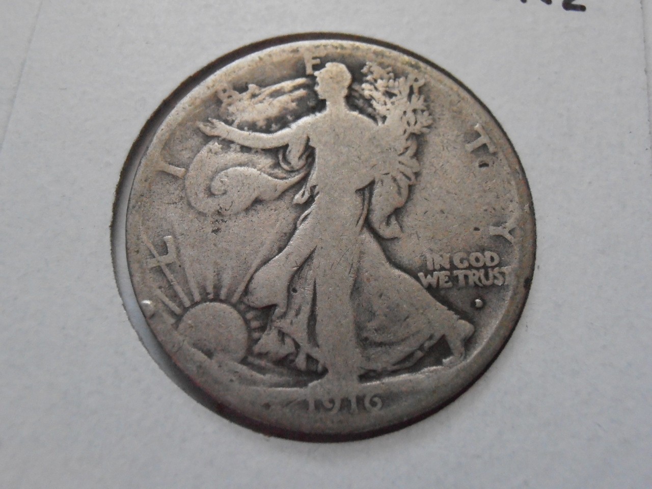 1916 D Walking Liberty Half Dollar, Semi-Key Date, (16DSR2))