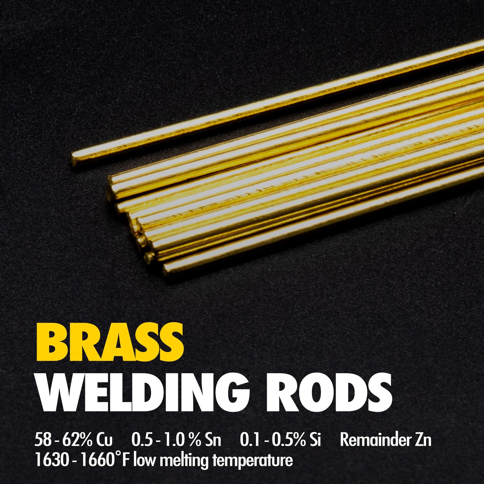 40 pcs Brass Brazing Rods Easy Flow Welding Rods Solid Round Sticks Diameter ...