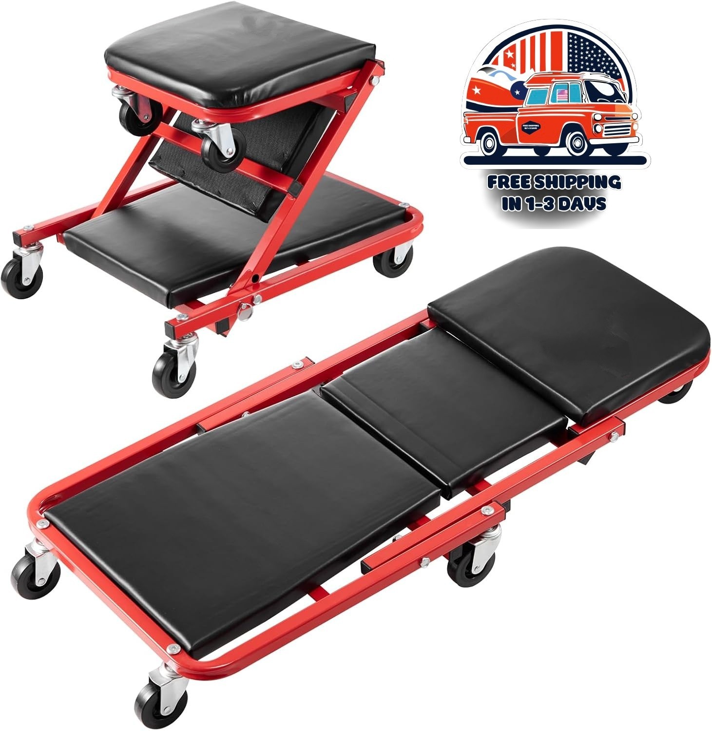 Camilla De Taller Plegable De 36 Pulgadas, Capacidad De Carga De 300lbs US NEW