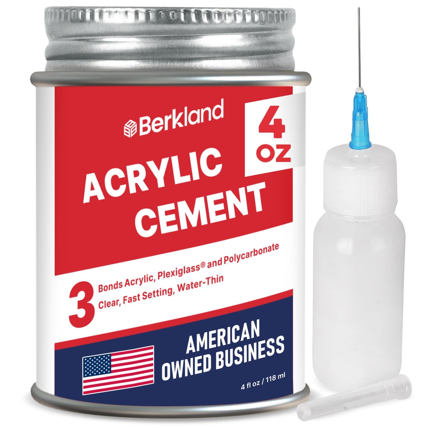[4 oz] Acrylic Bonding Cement with Applicator Bottle – Clear Glue for