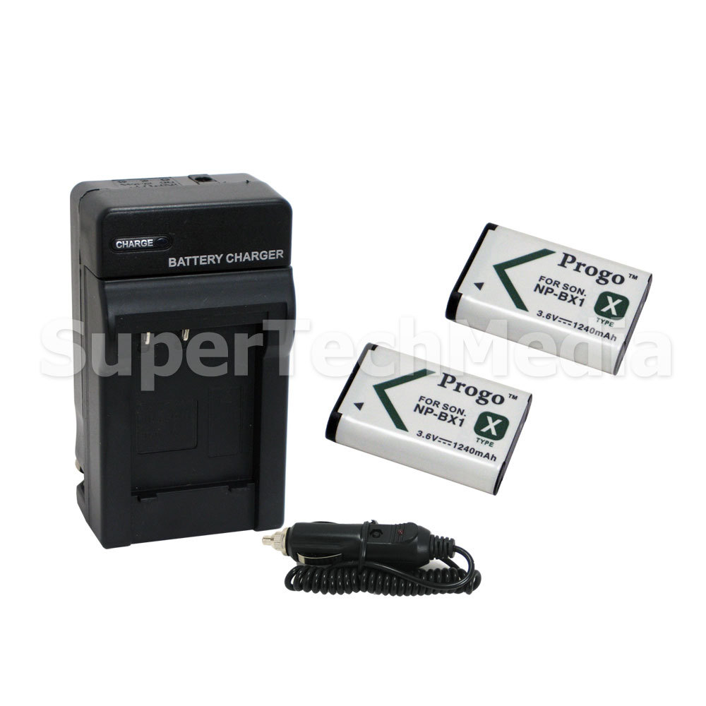 TWO BATTERIES + CHARGER Pack SONY NP-BX1 Action Cam DSC-RX1 Camera Battery X2