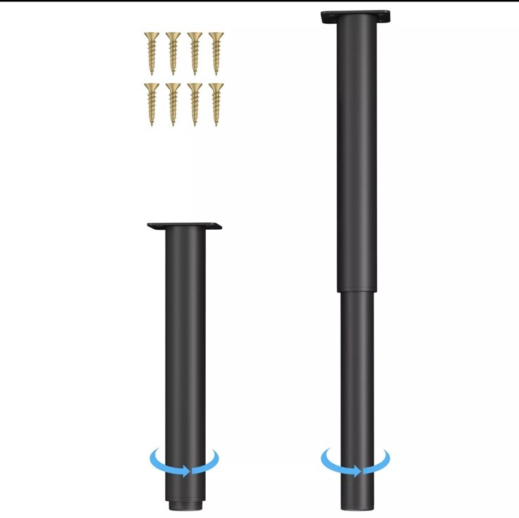 Metal Adjustable Furniture Legs 10-17 inch, Sofa Cabinet Legs Adjustable Height