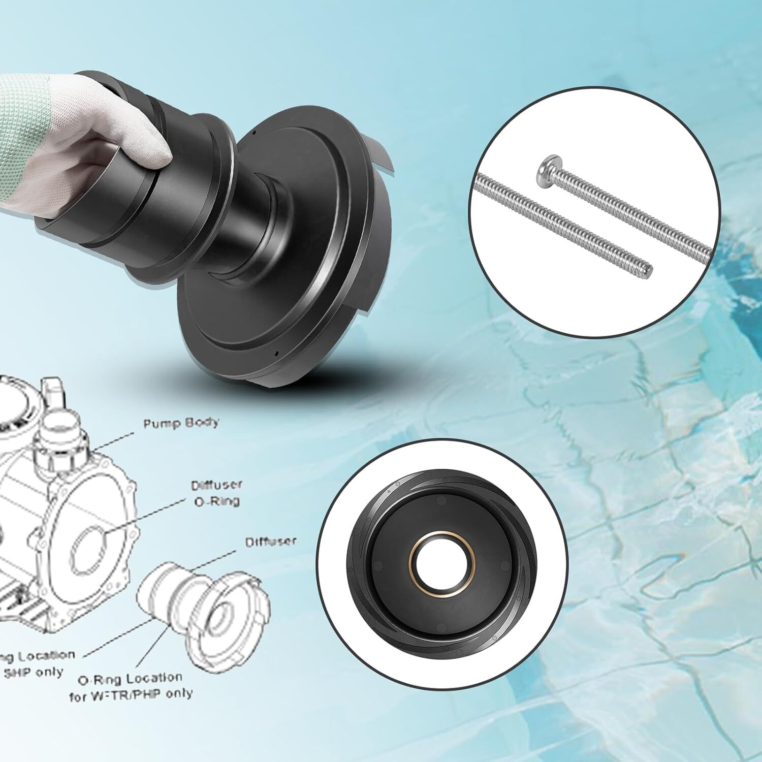 Diffuser Replacement Kit R0445400 for Zodiac Jandy ePump, Stealth, PlusHP, MaxHP