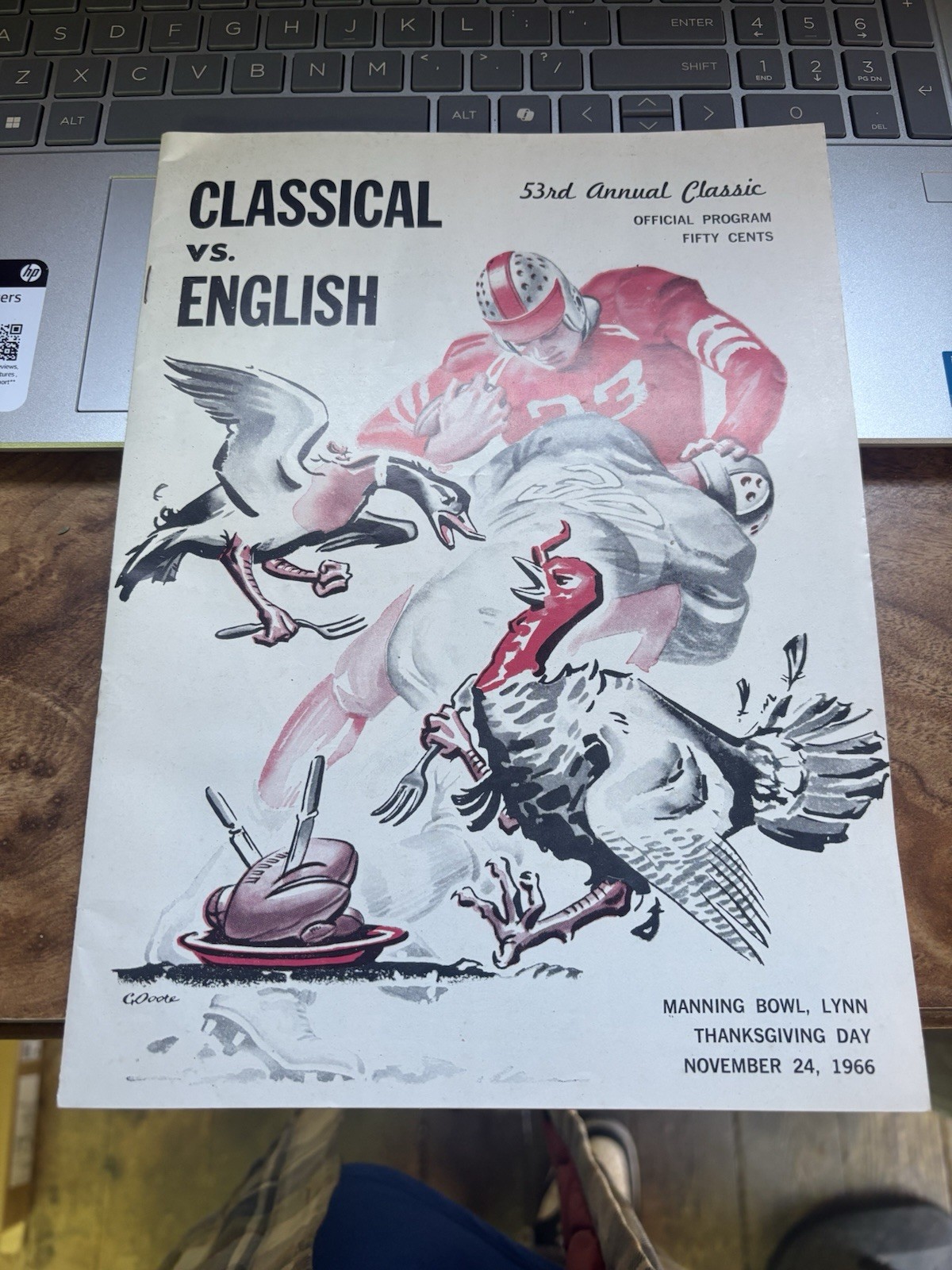 1966 LYNN ENGLISH VS. CLASSICAL THANKSGIVING DAY SOUVENIR PROGRAM MA Football