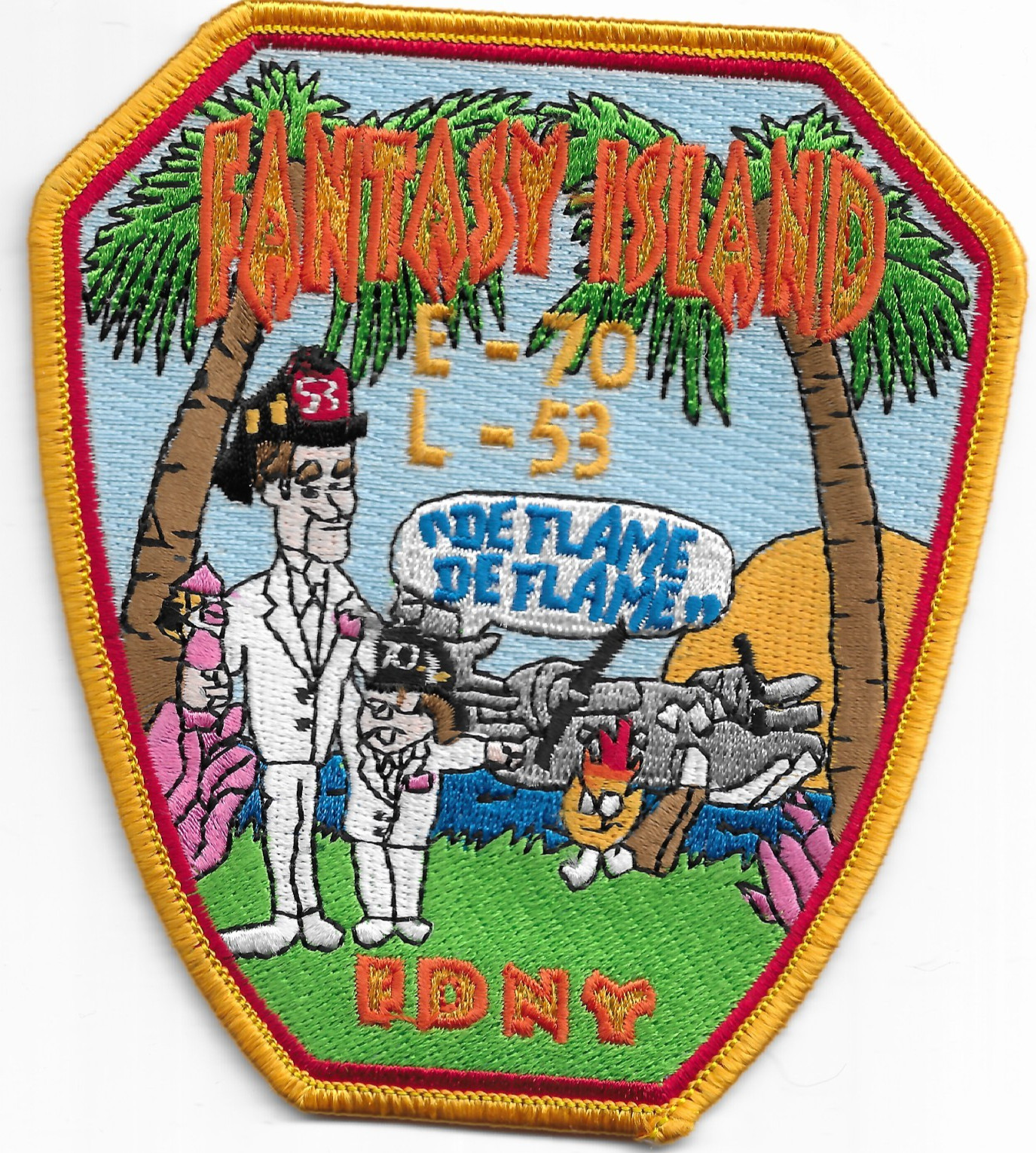 New York City - FDNY Engine-70 / Lad-53 "Fantasy Isl", NY (4" x 4.5") fire patch