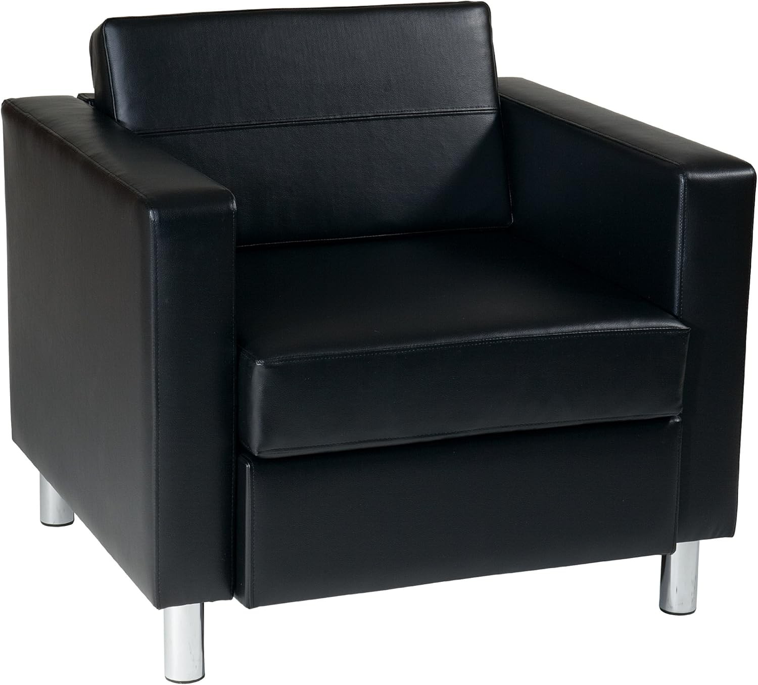OSP Home Furnishings Pacific Arm Chair, Black black, Armchair