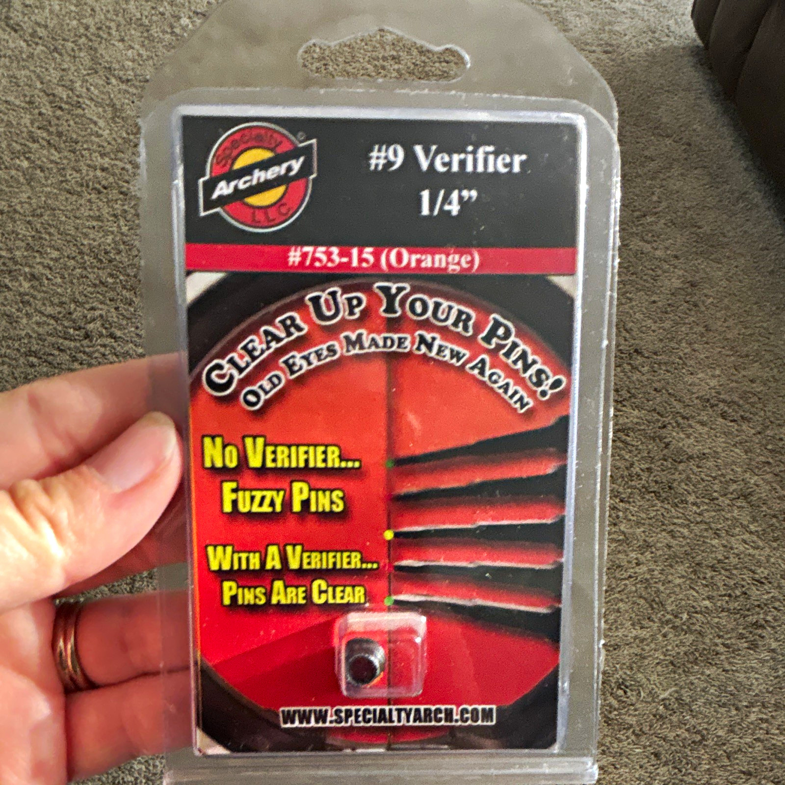 Specialty Archery #9 Verifier 1/4" Orange Compound Bow Verifier 753-15