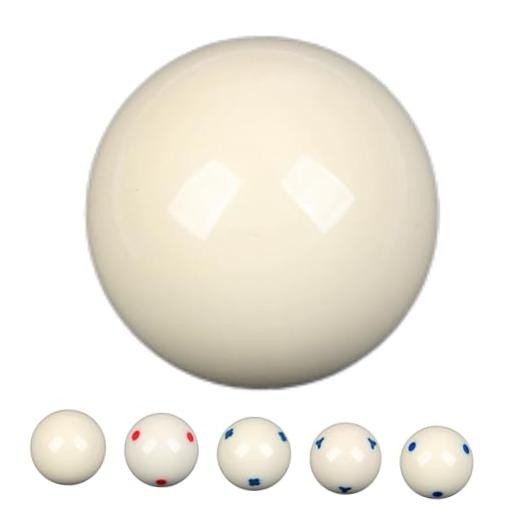 2-1/4" Cue Balls for Pool Table,57.2mm Billiard Ball,Red or Blue 6 Dot White