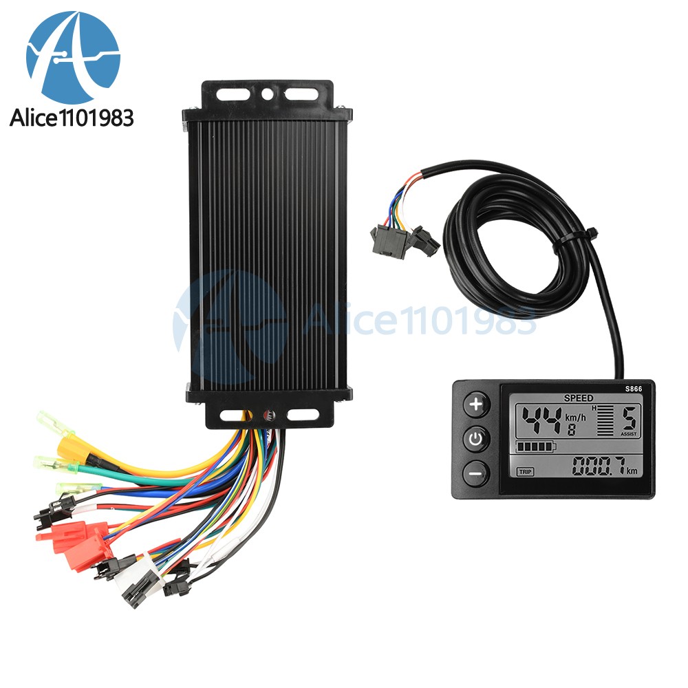 36V 48V 64V 40A 30A 20A Brushless Motor Controller E-Bike S866 LCD Display Meter