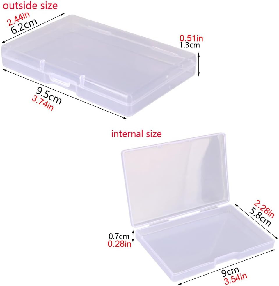 8 Pieces Mixed Sizes Rectangular Empty Mini Clear Plastic Organizer Storage Box