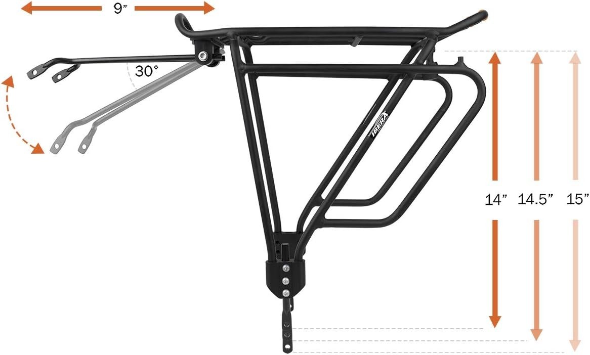 Bike Rack - Bicycle Touring Carrier Plus+ for Disc Brake/Non-Disc Brake Mount