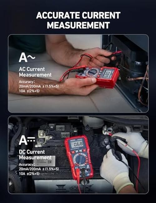 Digital Multimeter Voltage Tester, TRMS 2000 Counts Volt Meter; Fast and