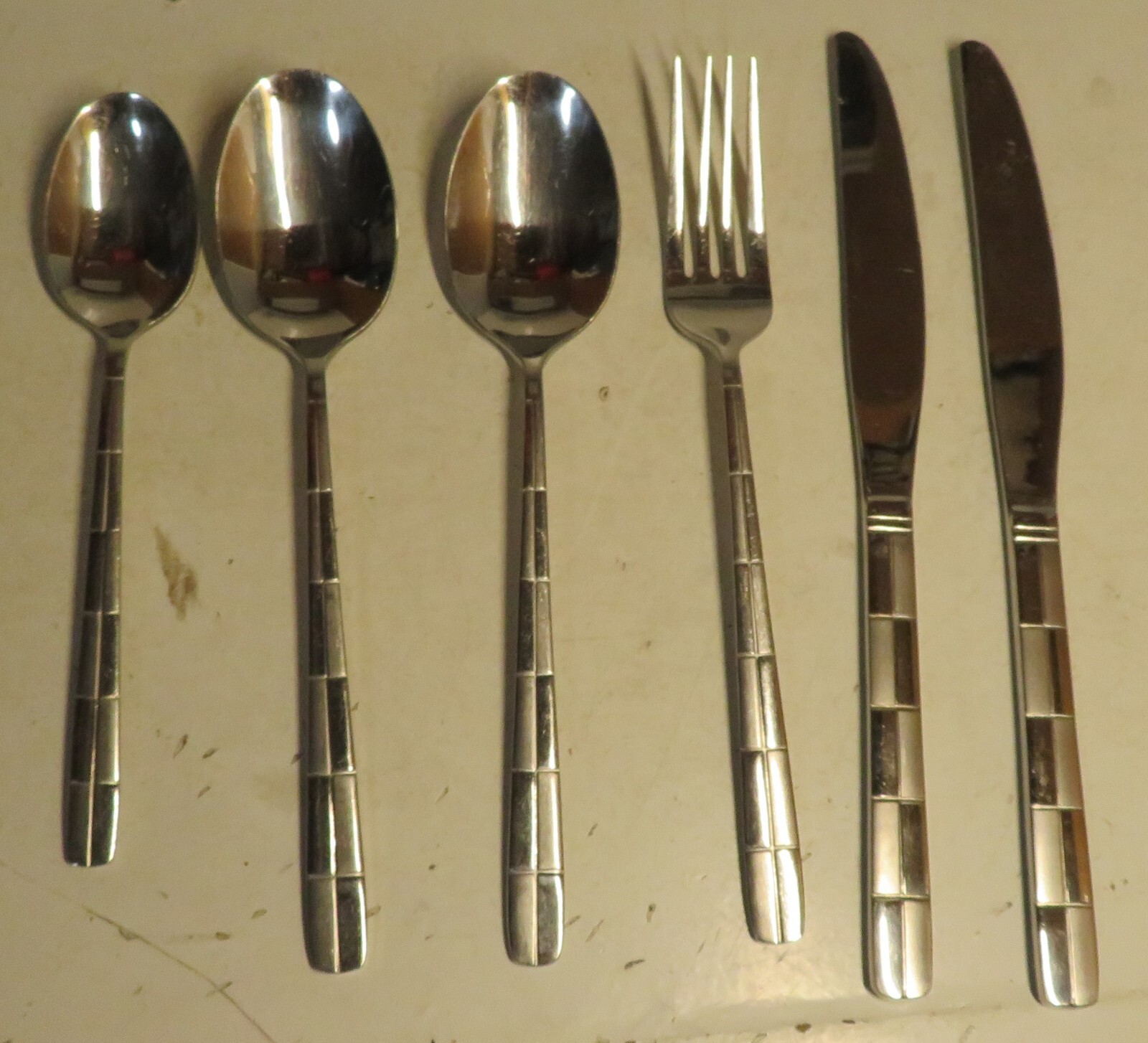 Cambridge Stainless Steel Flatware China LANDSCAPE Pattern 6 Piece Mixed Set Lot