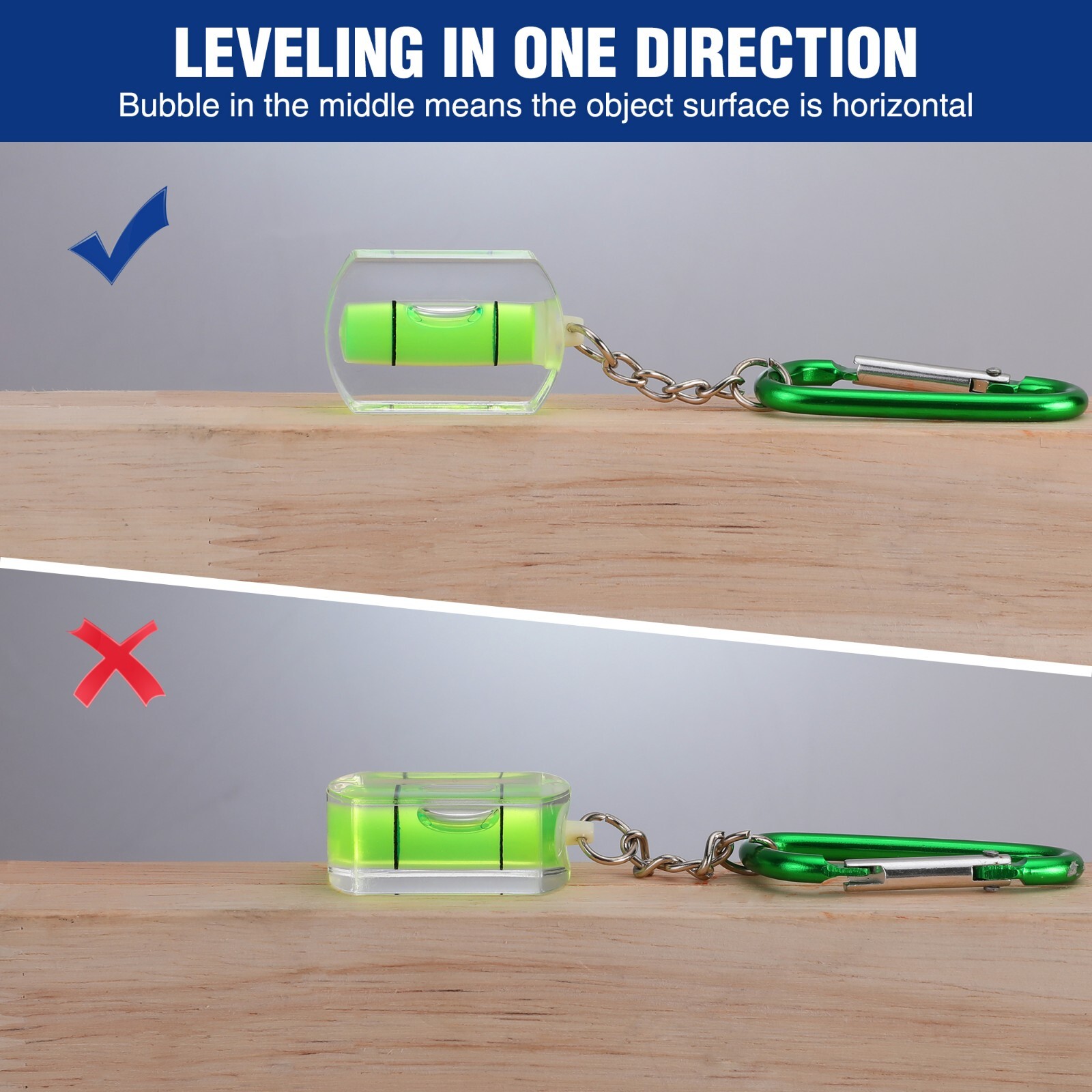 3-Pack Small Bubble Level with Keychain Mini Pocket Tool Spirit Level