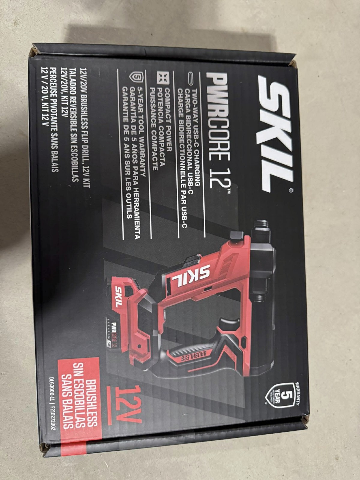 New-Skil Brushless Flip Drill DL6300D-11 w/ Battery + Charger PWRCORE 12V 20V