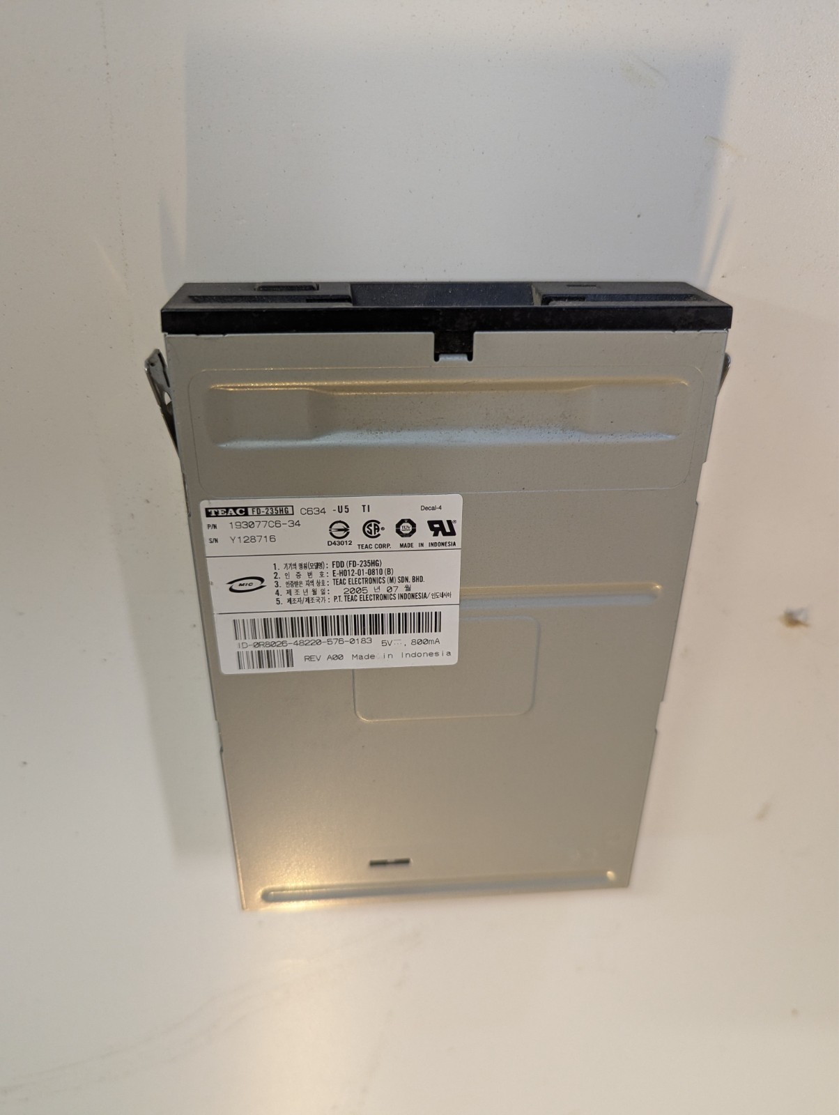 three and one half inch floppy drive TEAC model FD-235HG