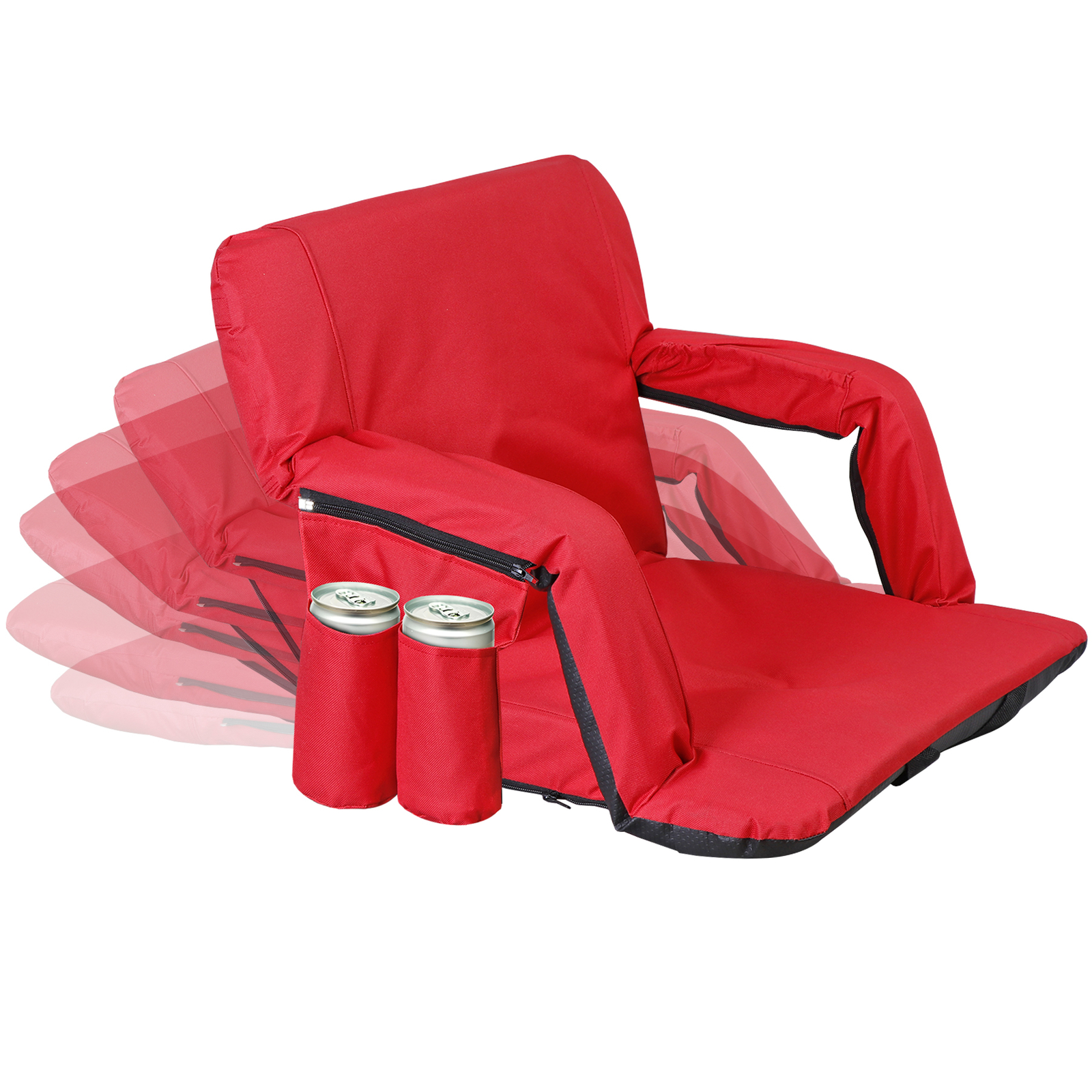 2 Pack Stadium Seating for Bleachers Stadium Seats with Back Support Cushion Red