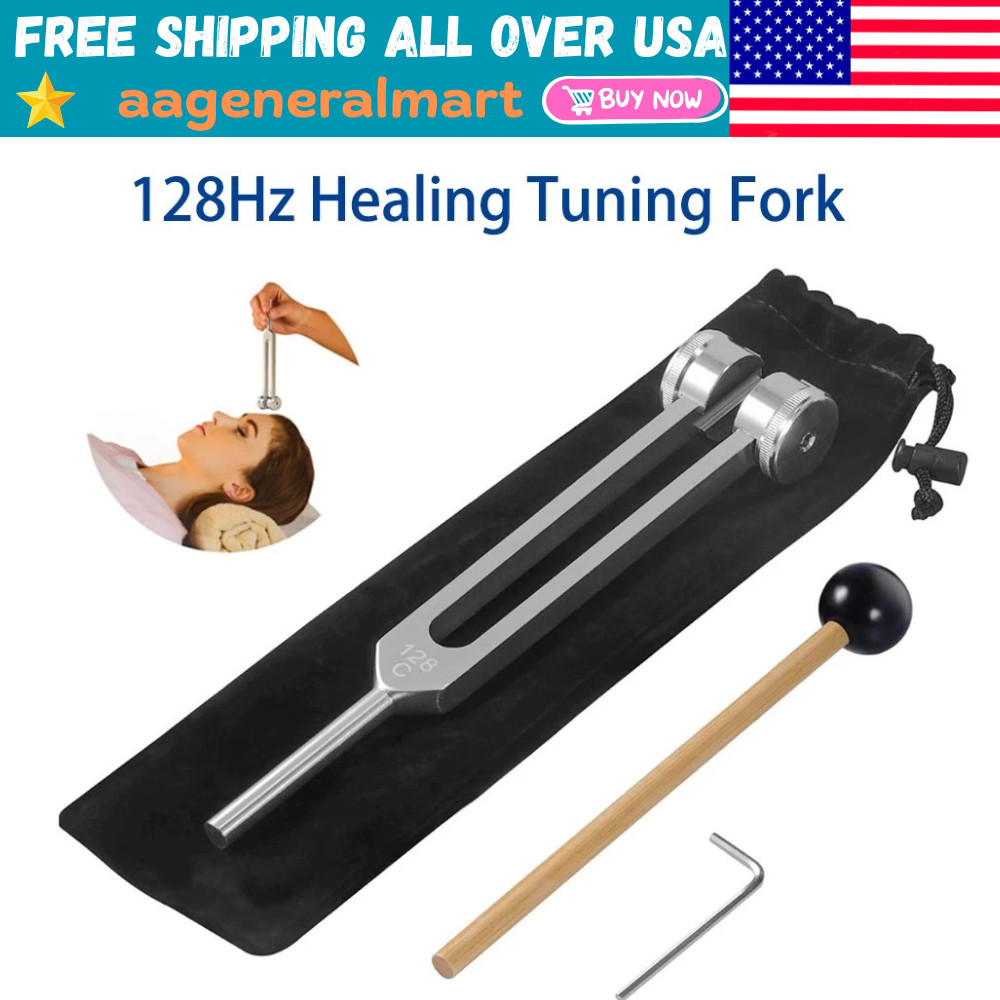 Aluminum Tuning Fork 128hz & Reflex Hammer for Healing Chakra Set Sound Therapy