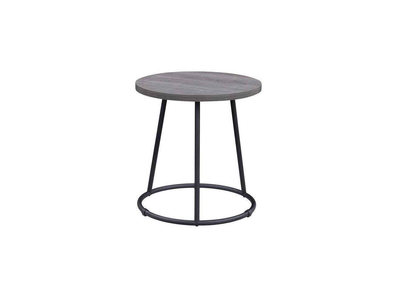 Lorell End Table, Round, Steel Base, 19"x19-3/4" , WCharcoal (LLR16262)