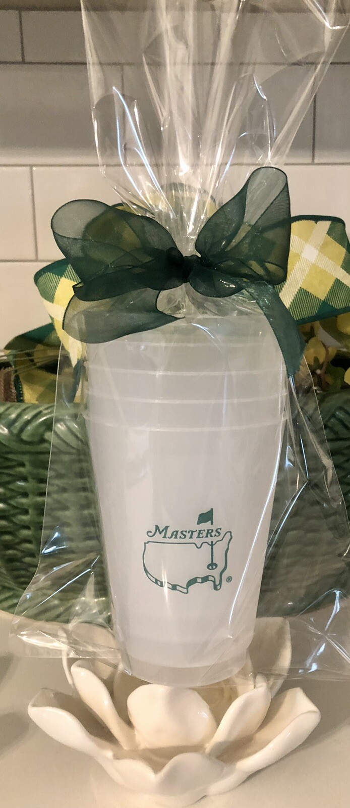 THE MASTERS AUGUSTA NATIONAL CLEAR NO DATE PLASTIC CUPS  (SET OF 5)