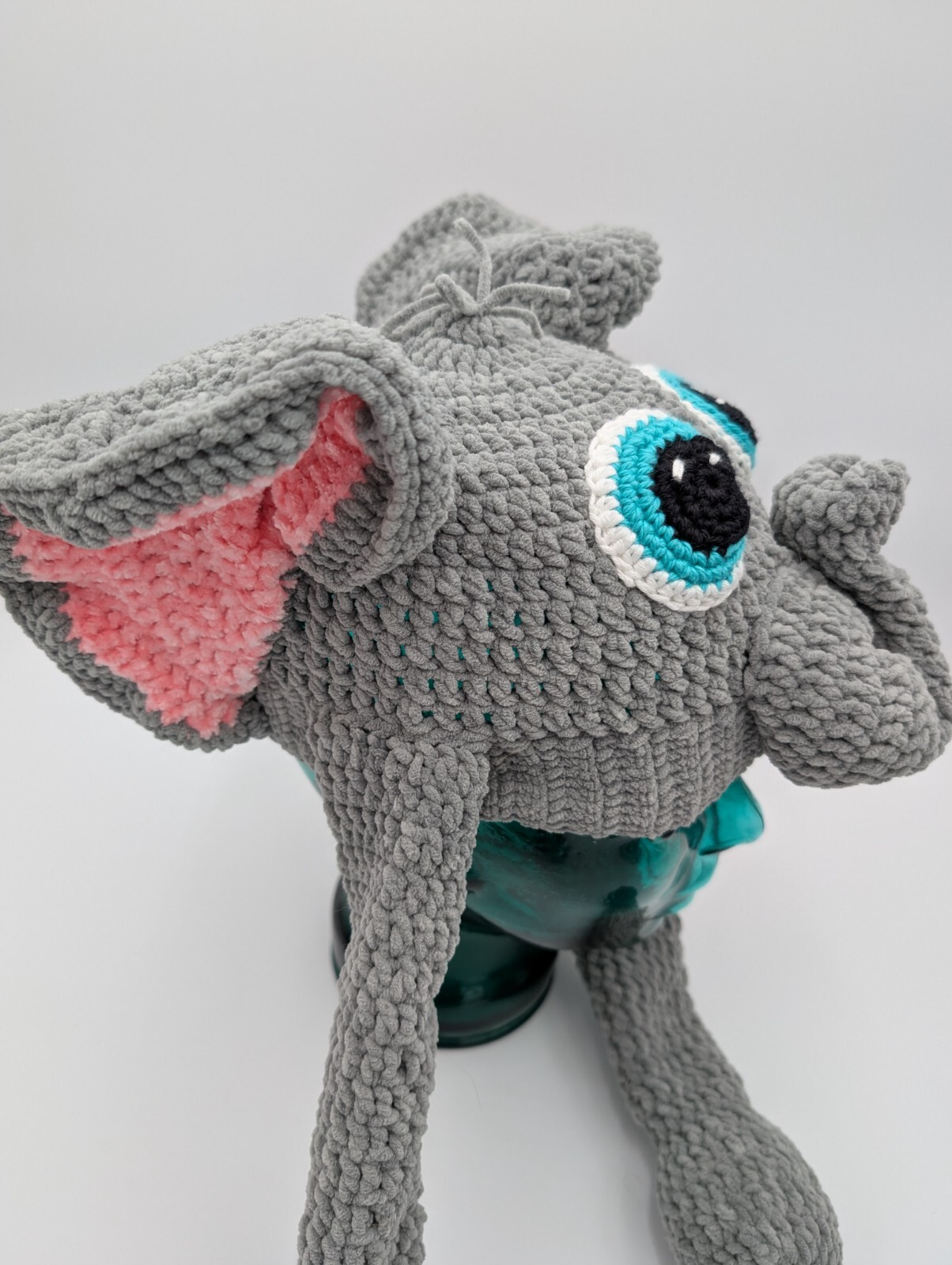 Knottie Hooks Handmade Crochet Elephant Hat with Pop-up Ears - Youth
