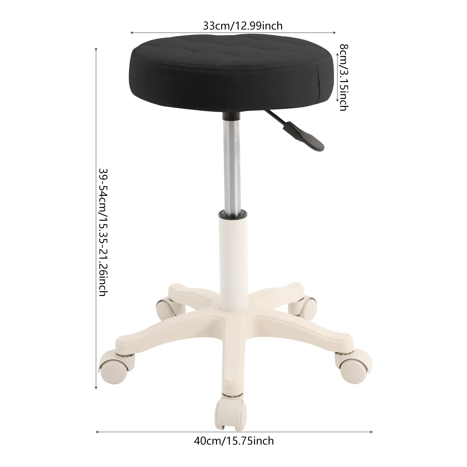 Height Adjustable Bar Stool, Rolling Stool, Salon Stool