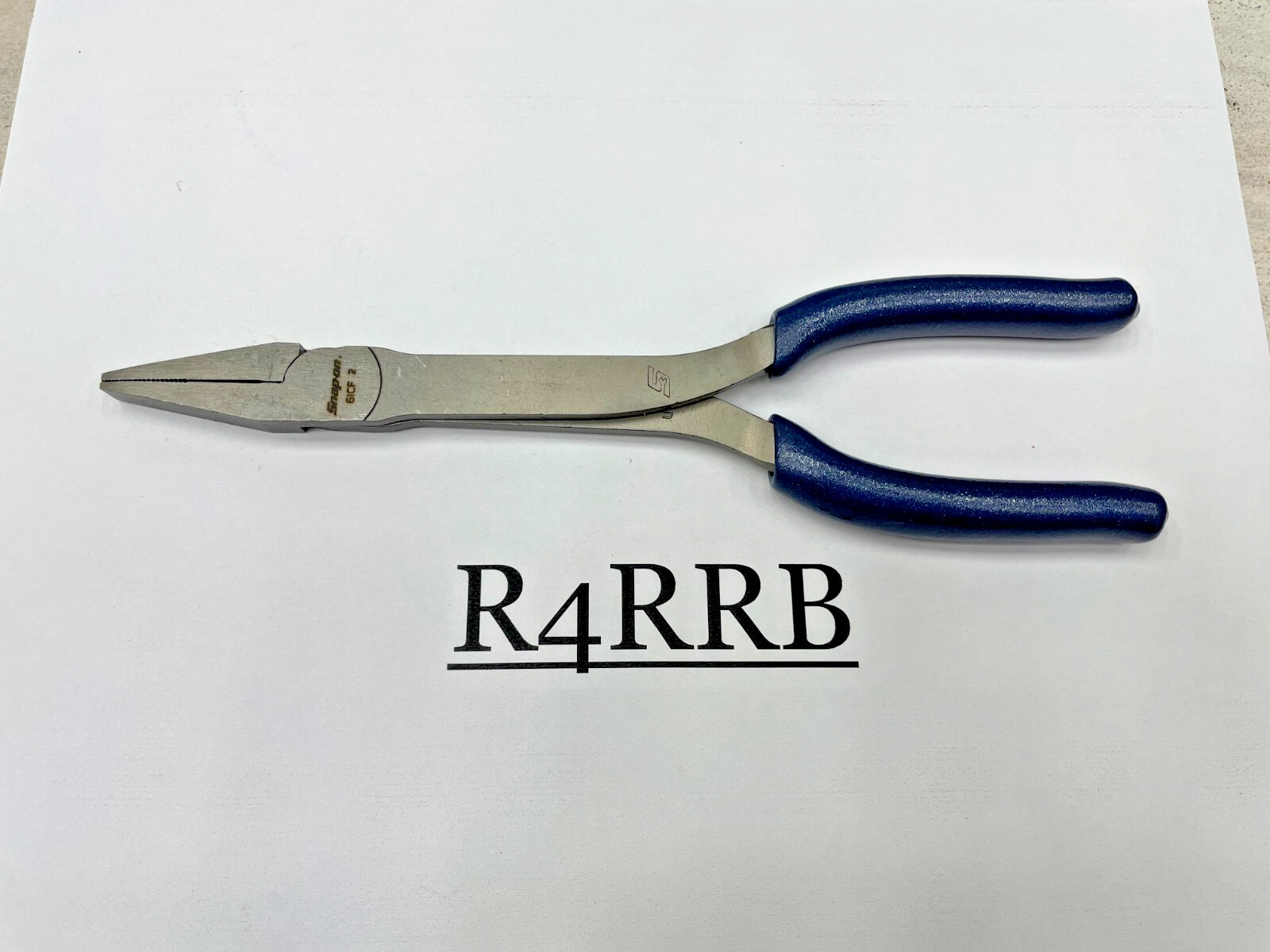 Snap-on Tools USA NEW POWER BLUE Soft Grip 8" Duck Bill Flat Nose Pliers 61CFMB