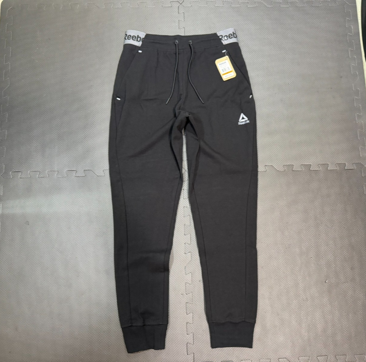 Reebok Slim Training Pants Joggers Size M Medium No Fleece Interior Black