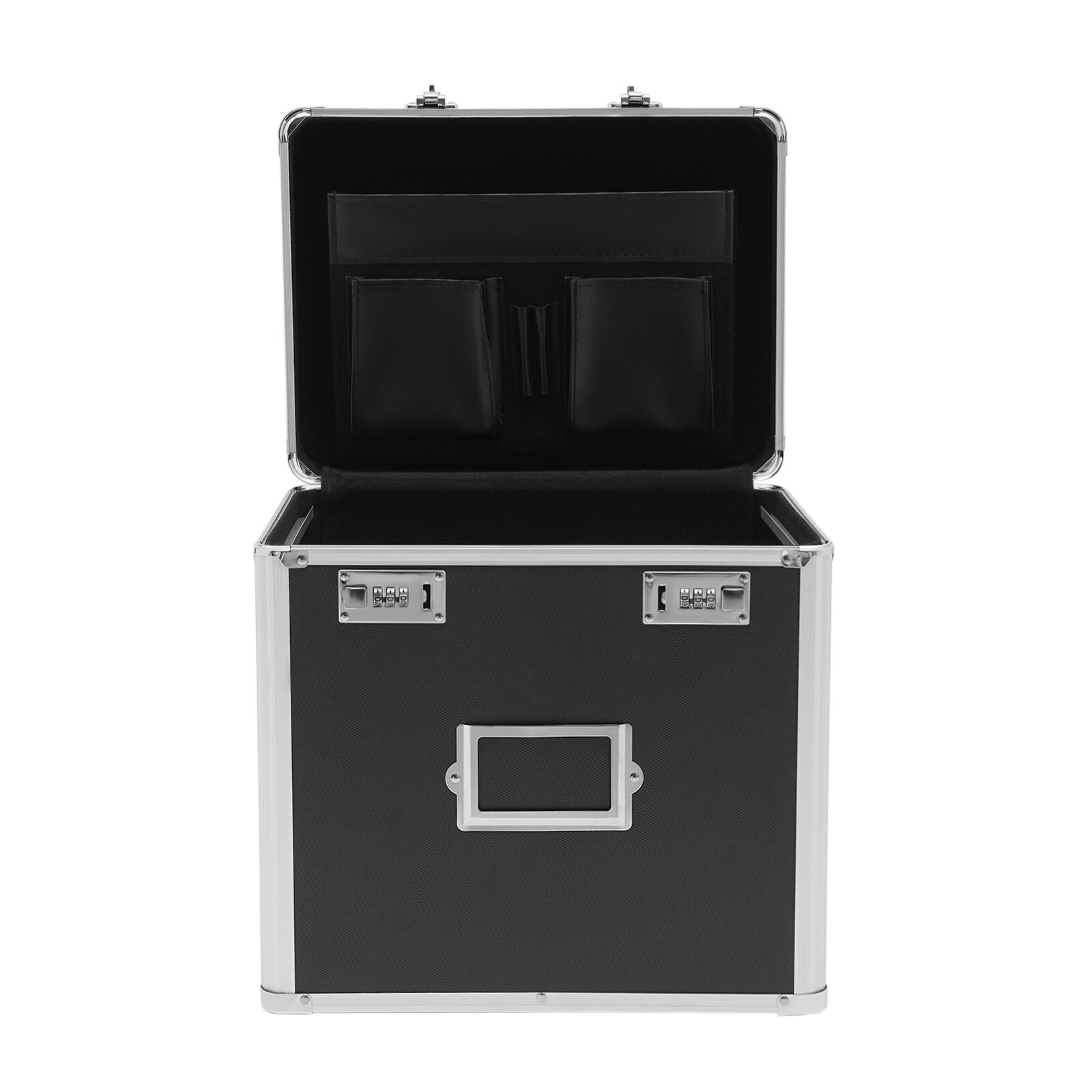 Large, Portable Locking Storage Box for Filing Letters & Documents w/Lock Black