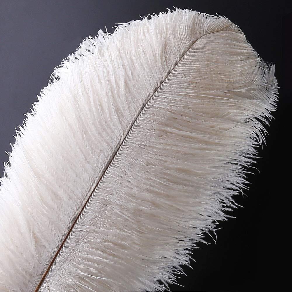 Natural Ostrich Feather 10 pcs 14-16 inch White for Wedding Centerpieces