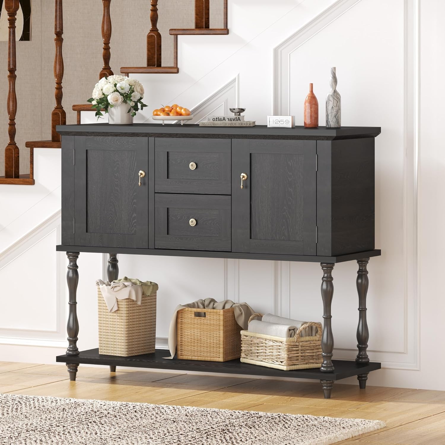 Entryway Console Table with Drawer Storage Shelf Door Buffet Sideboard Cabinet