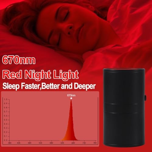 670nm Red Light Night Light for Sleep - Zero Blue Light, Adjustable 2 Pack