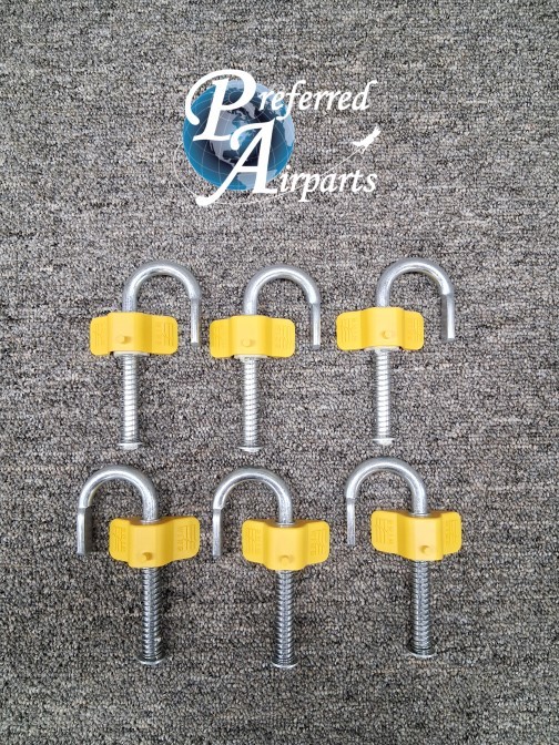 Lot of 6 Wing Ladder Rung J-Hook Lock Tab Assemblies, p/n 20161
