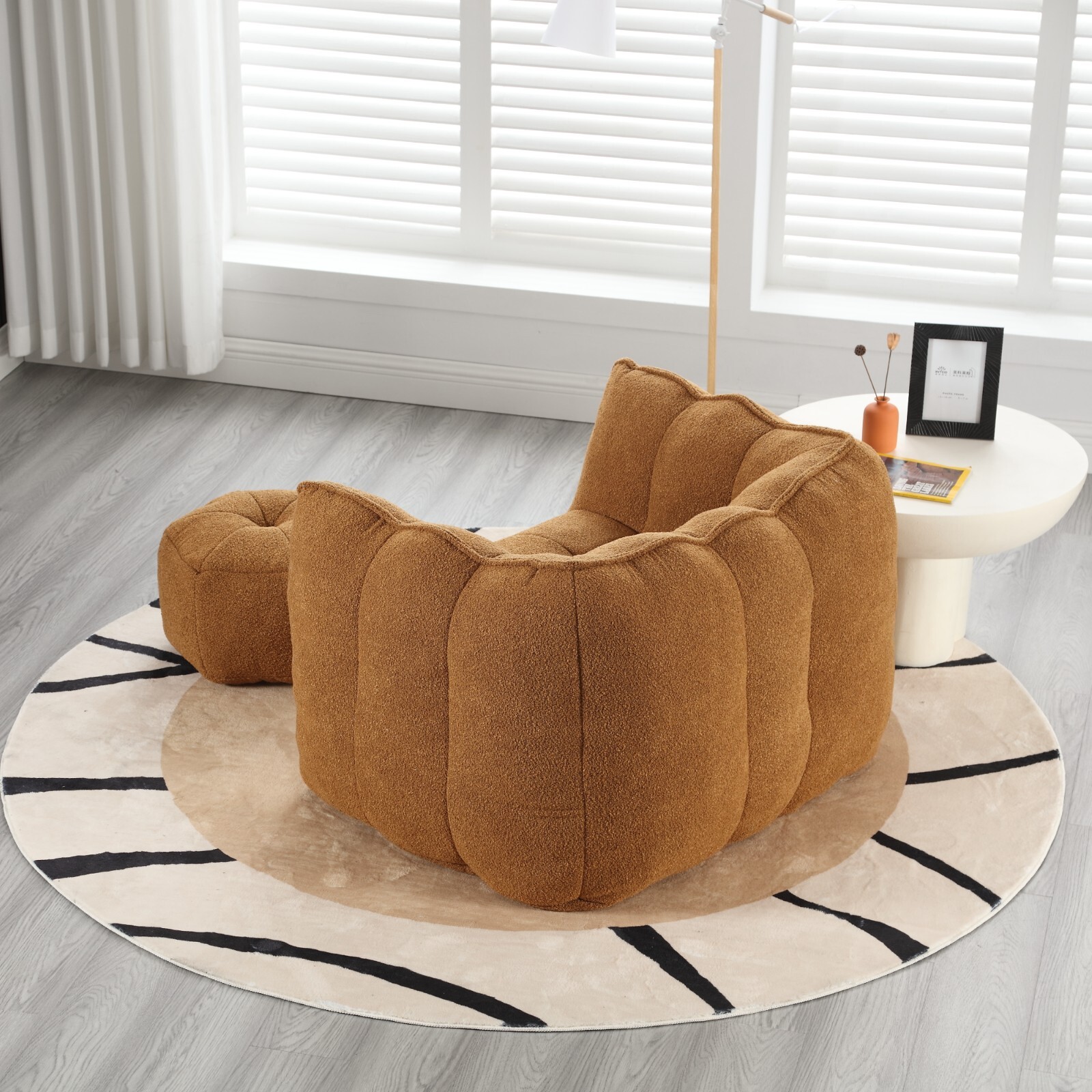 Large Bean Bag Chair with Ottoman, Memory Foam, Comfortable Lazy Sofa