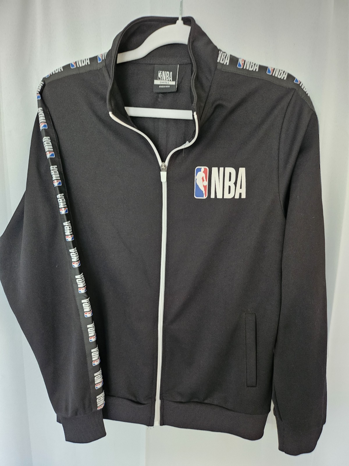NBA Mens Athletic Track Jacket Small Black Full Zip