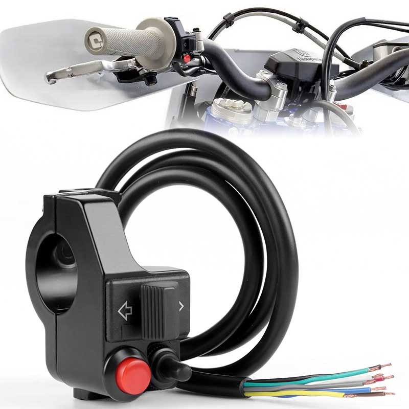7/8" Aluminum Motorcycle Handlebar Switch Button Headlight Turn Signal Horn 12V