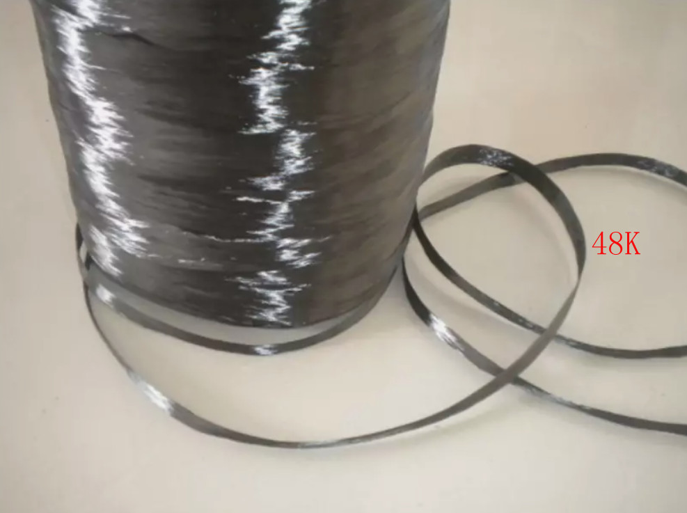 48K Carbon Fiber Fibre Tow Filament Yarn Thread Tape 4900MPa 30m/100m Length
