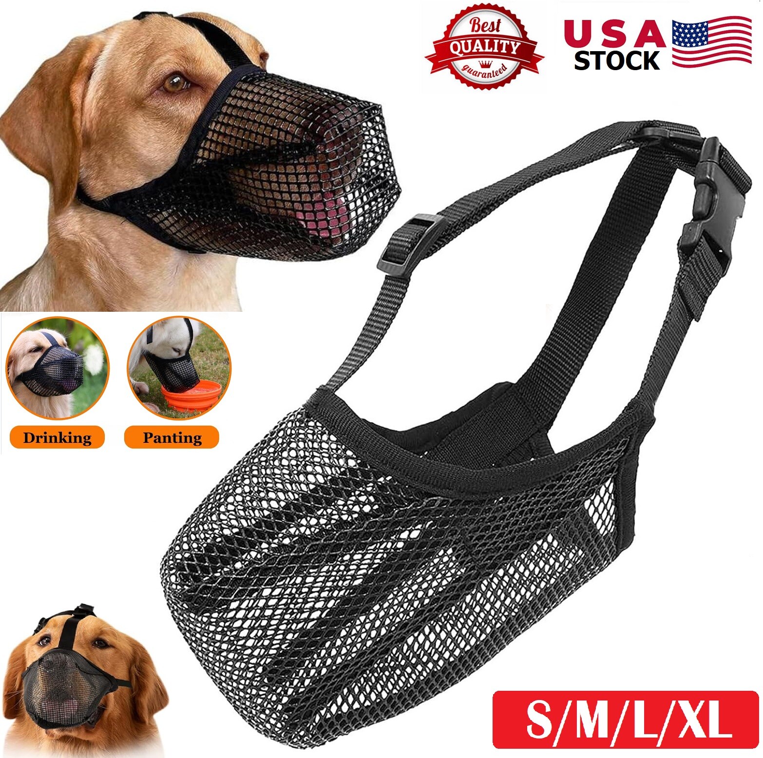 Pet Dog Muzzle Anti-lick Anti-Biting Chewing Bark Licking Mouth Cover Mesh Mask