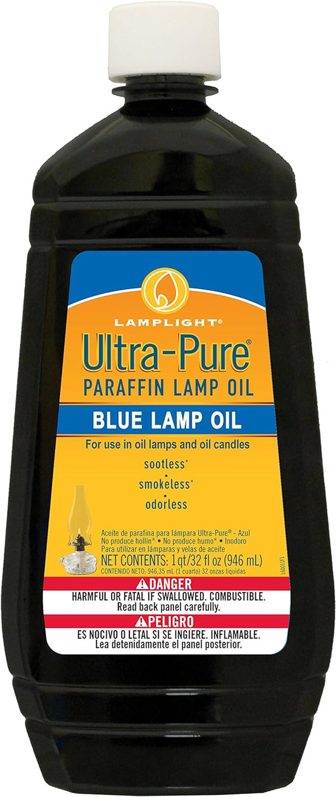 Ultra Pure Lamp Oil 32oz Blue Sootless Smokeless Odorless Indoor Paraffin Fuel