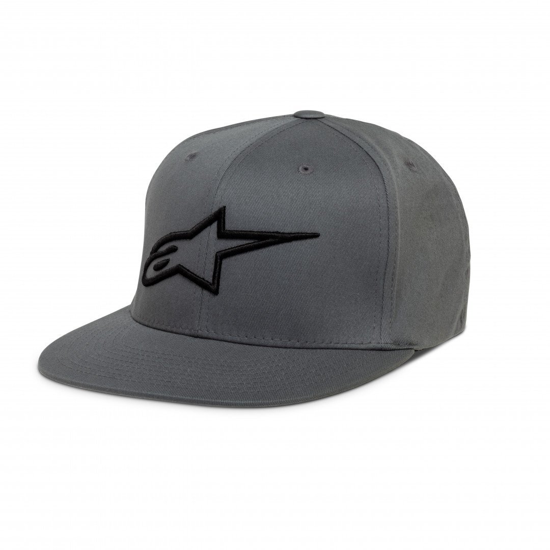 Alpinestars Ageless Flat Bill Baseball Cap Hat Charcoal Black