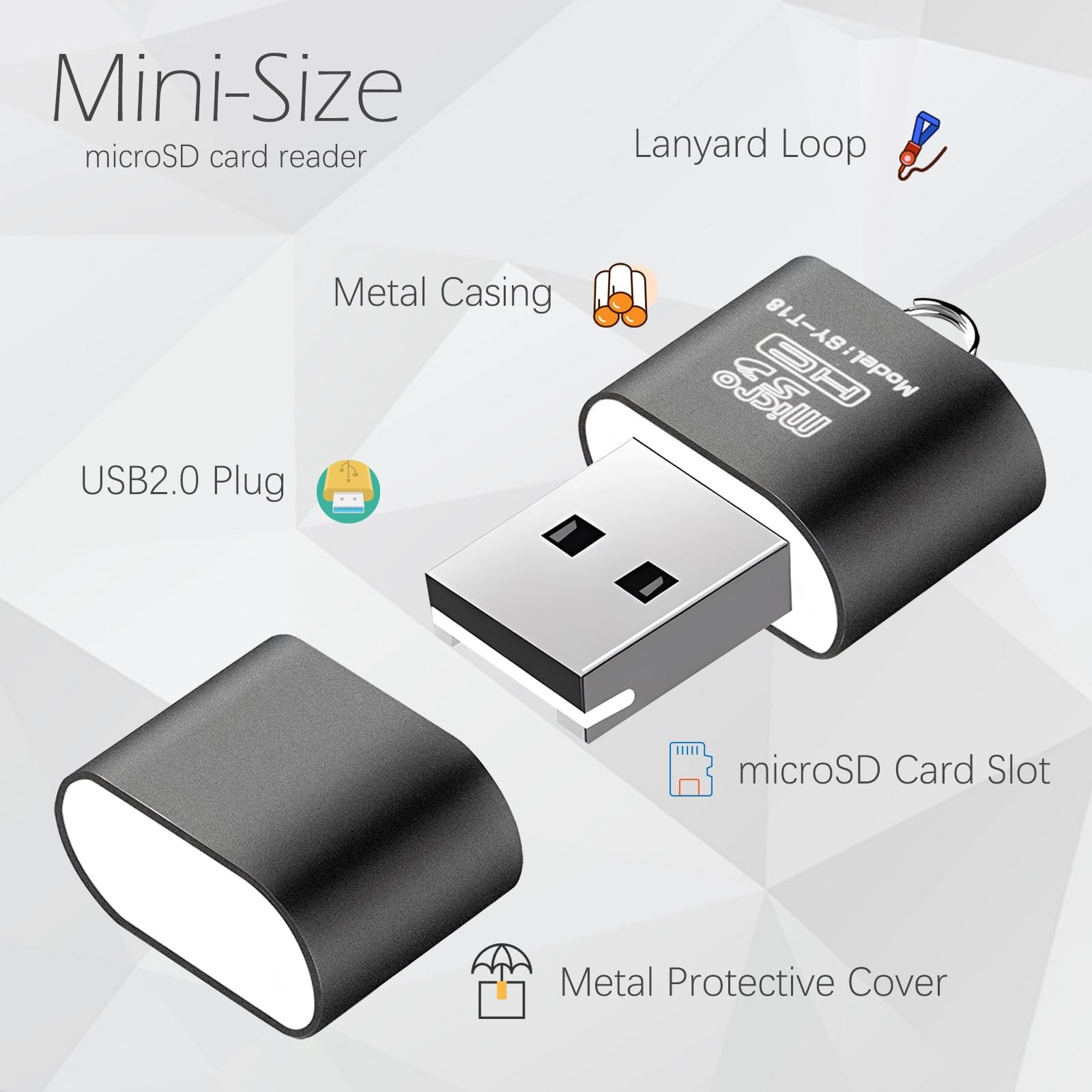 Card Reader 3 Pack Micro SD to USB Adapter