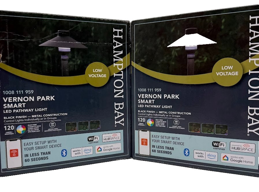 2 Pack Hampton Bay Vernon Park 120 Lumen Smart LED Outdoor Path Light