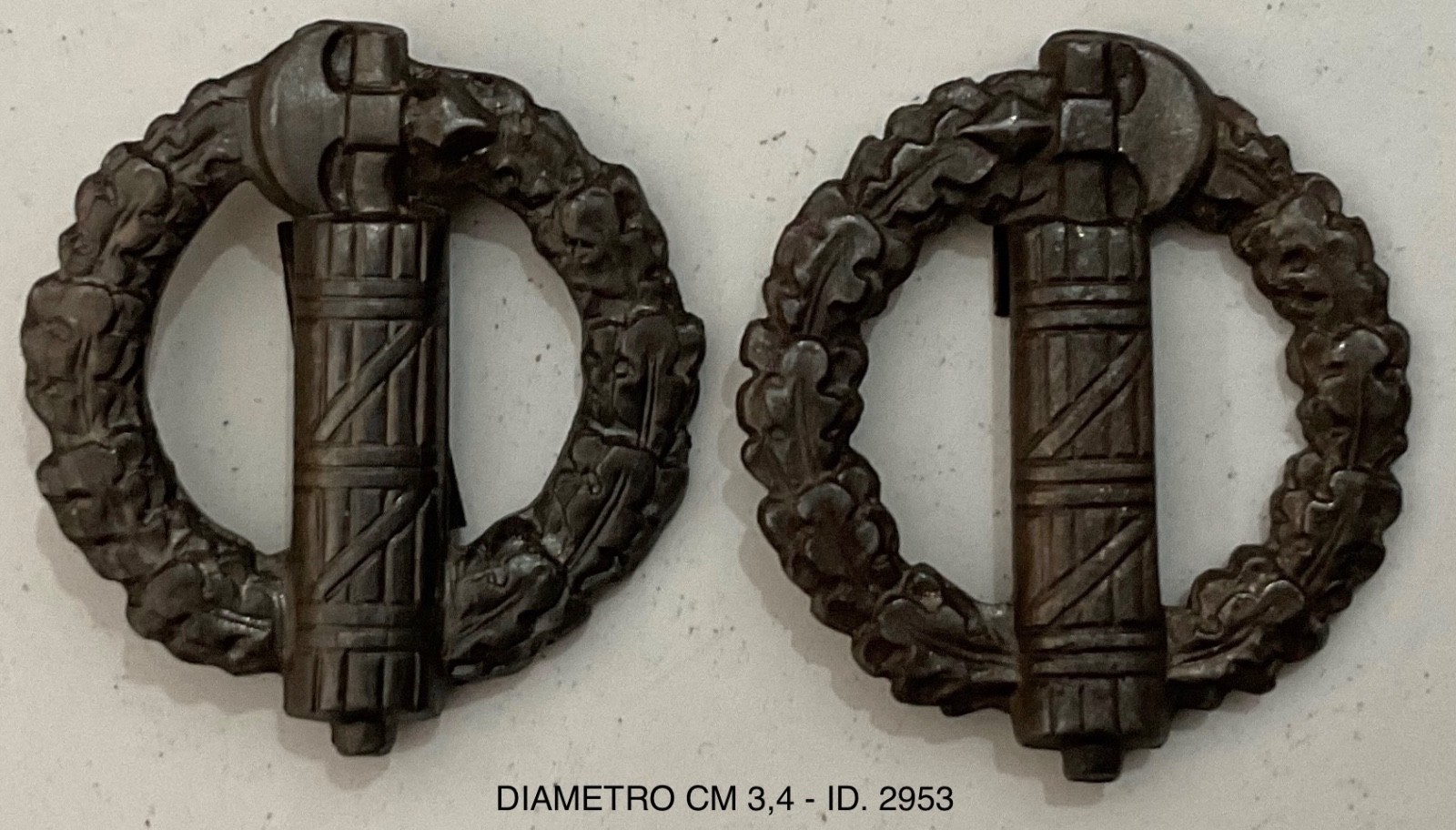 RSI POLIZIA REPUBBLICANA COPPIA DI MOSTRINE REPUBBLICA SOCIALE PFR 1943.1945