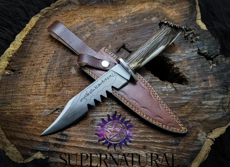 Handmade Supernatural Ruby Demon Killing Knife | Antler Handle | Movie Replica