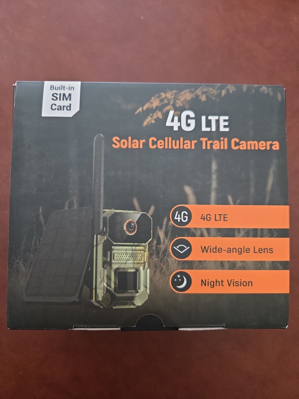 Solar Cellular Trail Camera  4 G  LTE BUILT IN SIM CARD NEW-SEALED BOX