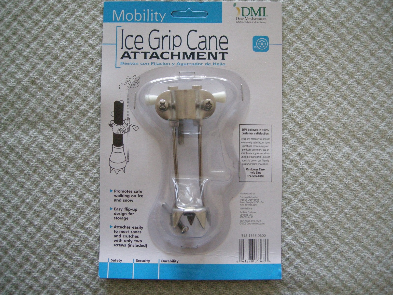ICE SNOW GRIP CANE CRUTCHES WALKER ATTACHMENT DMI MOBILITY Large Quality  Prongs