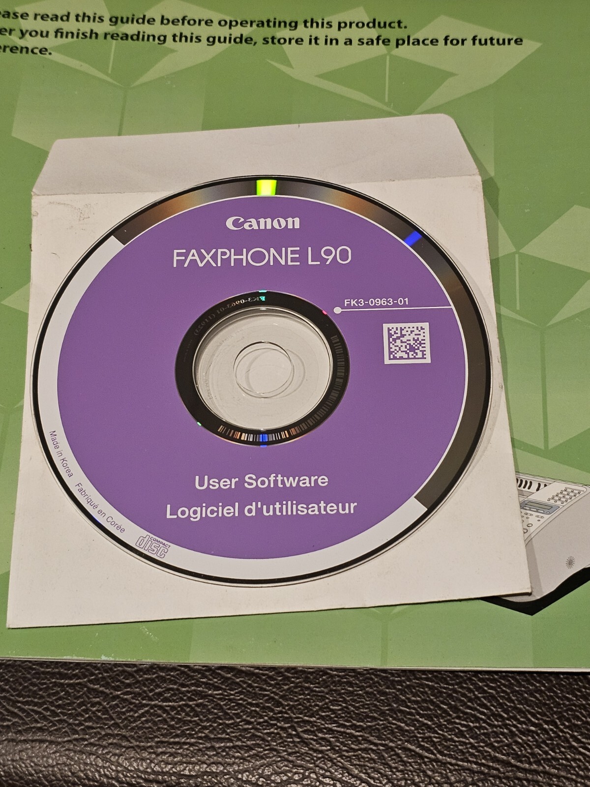 Canon Faxphone L90 Instruction Basic Operation Guide, Software CD, Starter Guide