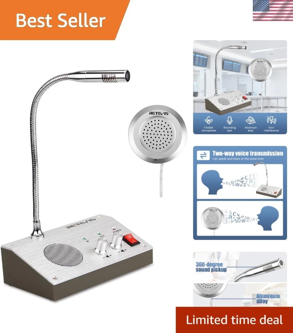 High Sensitivity RT-9908 Window Speaker Intercom - Ideal for Restaurants & Banks