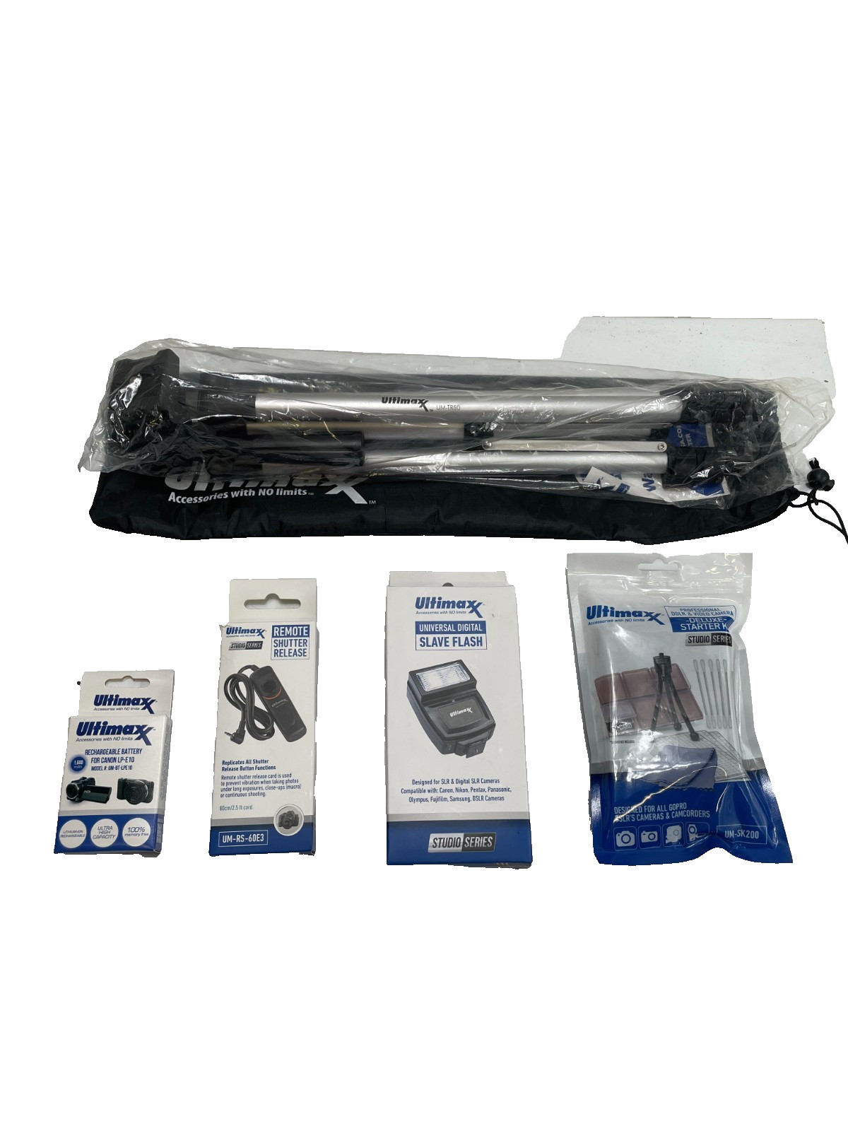 Ultimaxx Camera Accessory Bundle 50" Tripod Flash Battery Cleaning Kit For Canon