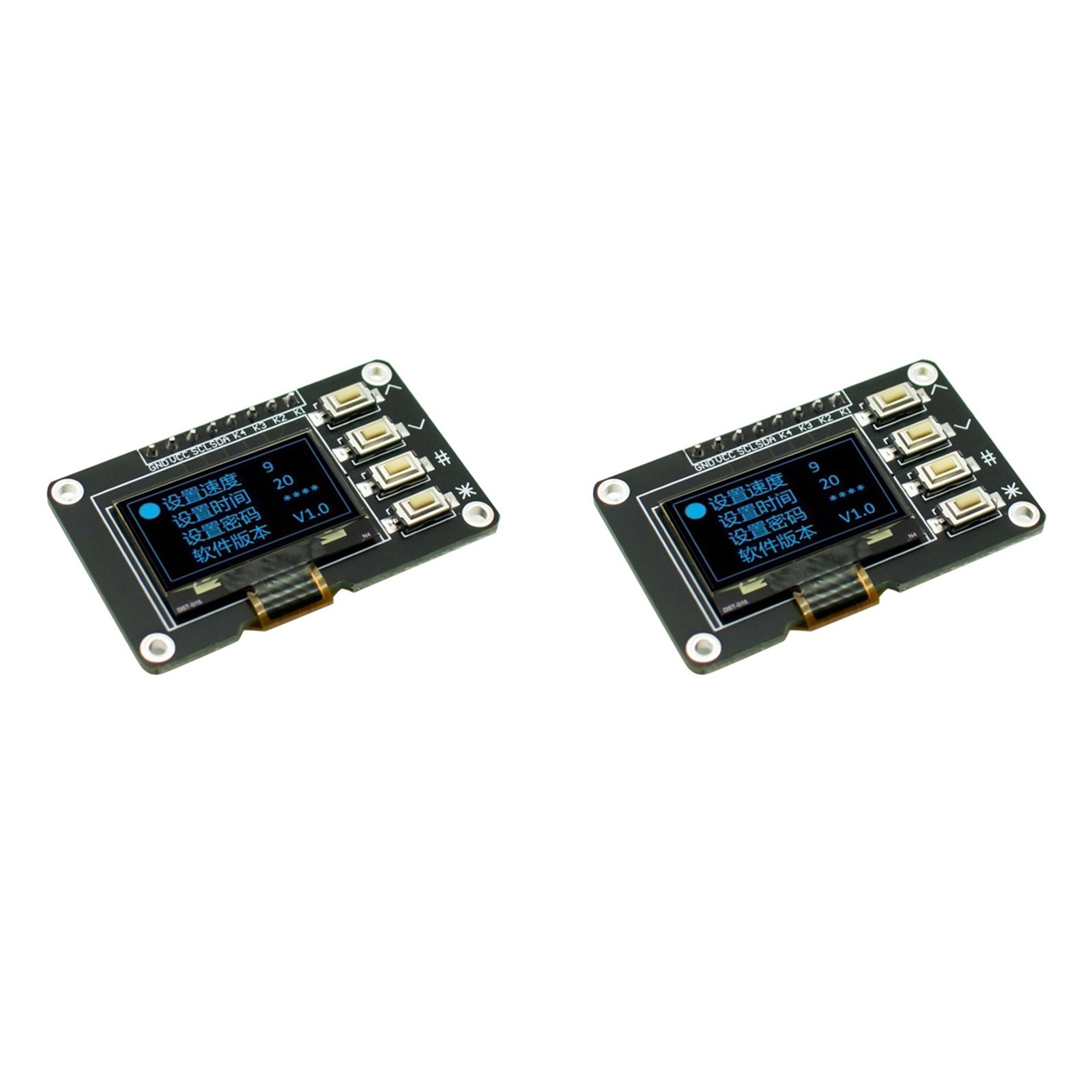 2pcs 0.96 OLED Display, Blue, 12864 Screen Module with Matrix, 4 Ta9457